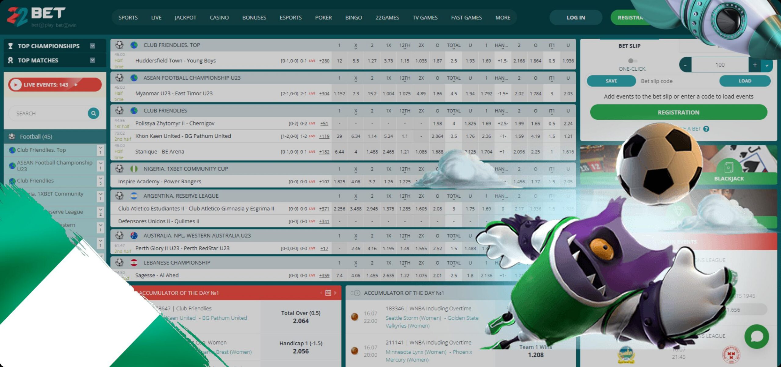 22Bet Live Odds